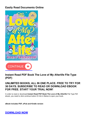 Télécharger Instant Read PDF Book The Love of My Afterlife gratuitement