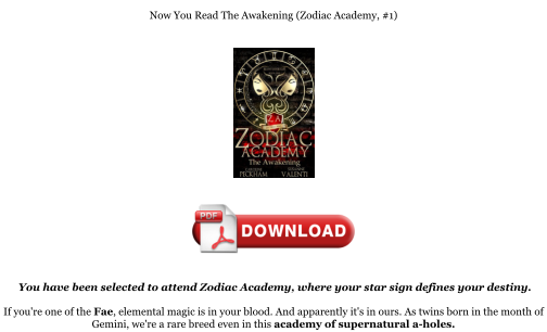 Download [PDF] The Awakening (Zodiac Academy, #1) Books را به صورت رایگان دانلود کنید