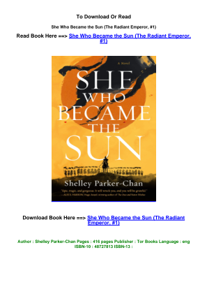 Download LINK EPUB download She Who Became the Sun The Radiant Emperor  1 pdf By .pdf for free