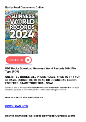 Download PDF Books Download Guinness World Records 2024 for free