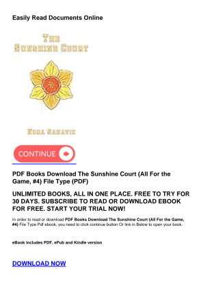 Télécharger PDF Books Download The Sunshine Court (All For the Game, #4) gratuitement