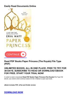 Descargar Read PDF Books Paper Princess (The Royals) gratis