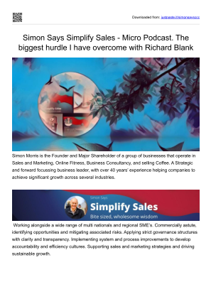 Download BPO guest Richard Blank Costa Rica's Call Center.Simon Says Simplify Sales podcast.pdf for free