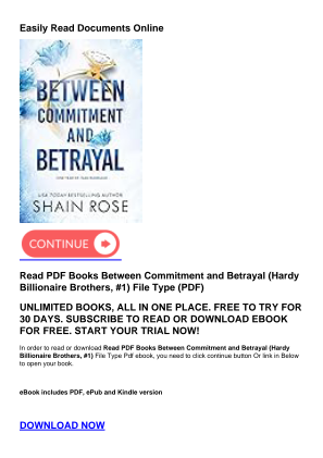 Baixe Read PDF Books Between Commitment and Betrayal (Hardy Billionaire Brothers, #1) gratuitamente