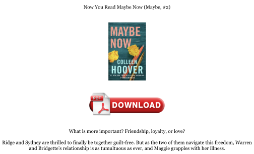 Download Download [PDF] Maybe Now (Maybe, #2) Books for free