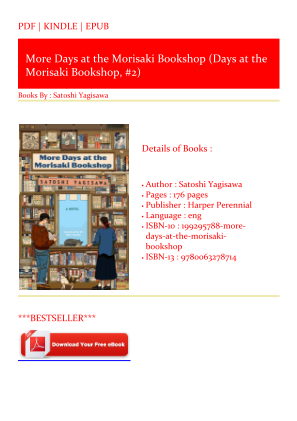 Baixe Read [PDF/EPUB] More Days at the Morisaki Bookshop (Days at the Morisaki Bookshop, #2) Free Download gratuitamente