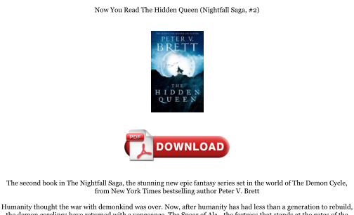 Télécharger Download [PDF] The Hidden Queen (Nightfall Saga, #2) Books gratuitement