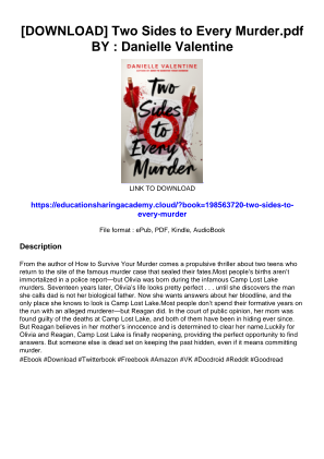 Download [DOWNLOAD] Two Sides to Every Murder.pdf BY : Danielle Valentine for free