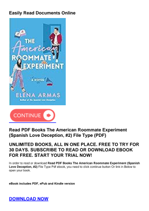 Baixe Read PDF Books The American Roommate Experiment (Spanish Love Deception, #2) gratuitamente