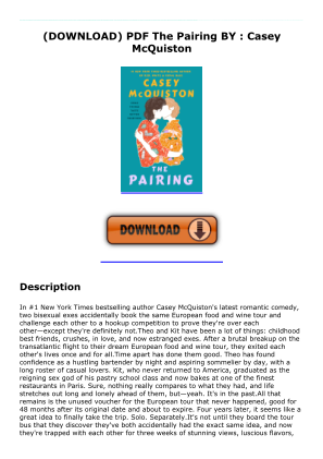 Скачать DOWNLOAD The Pairing PDF FULL by Casey McQuiston бесплатно