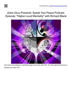 Download HIGHER LEVEL MENTALITY SPEAK YOUR PEACE GUEST RICHARD BLANK COSTA RICAS CALL CENTER.pptx for free