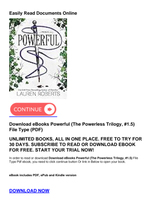 Télécharger Download eBooks Powerful (The Powerless Trilogy, #1.5) gratuitement