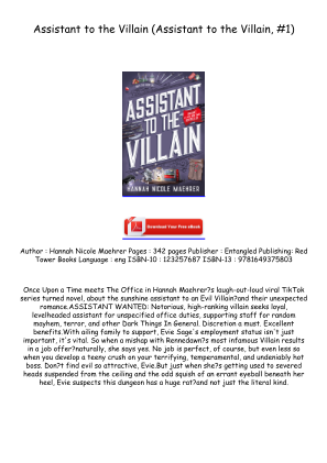 Download Get [PDF/KINDLE] Assistant to the Villain (Assistant to the Villain, #1) Full Access for free