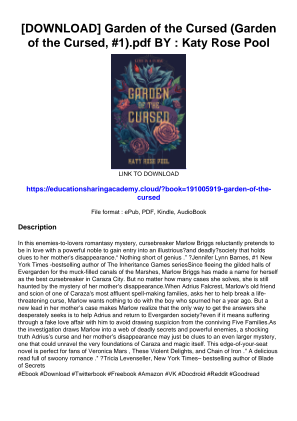 Unduh [DOWNLOAD] Garden of the Cursed (Garden of the Cursed, #1).pdf BY : Katy Rose Pool secara gratis