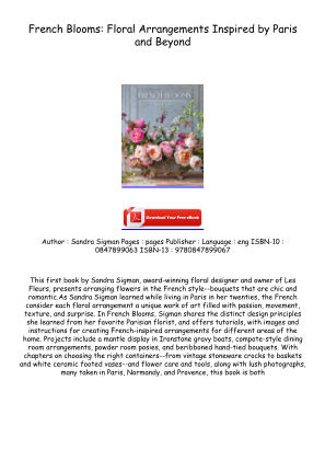 Télécharger Download [PDF/BOOK] French Blooms: Floral Arrangements Inspired by Paris and Beyond Full Access gratuitement