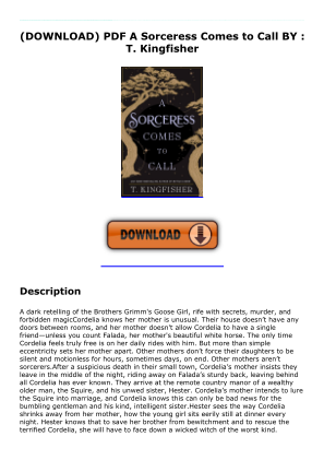 Télécharger DOWNLOAD A Sorceress Comes to Call PDF FULL by T. Kingfisher gratuitement