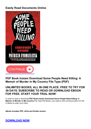 Descargar PDF Book Instant Download Some People Need Killing: A Memoir of Murder in My Country gratis