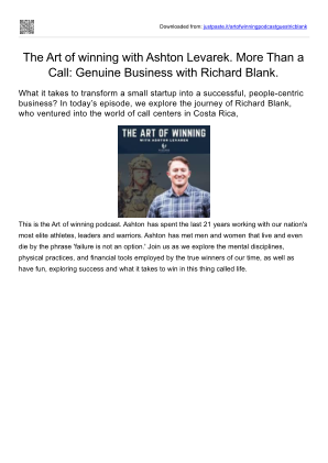 Télécharger The art of winning podcast guest Richard Blank call centre.pptx gratuitement
