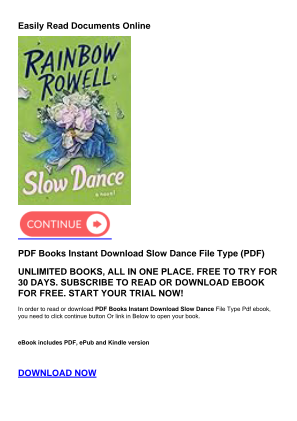 Download PDF Books Instant Download Slow Dance for free