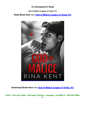 Download LINK Download pdf God of Malice Legacy of Gods  1 pdf By Rina Kent.pdf for free