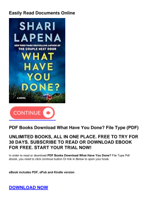 Download PDF Books Download What Have You Done? for free