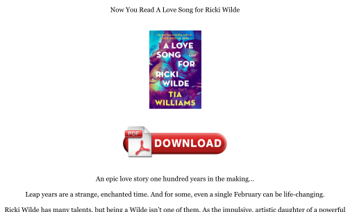 Télécharger Download [PDF] A Love Song for Ricki Wilde Books gratuitement