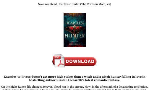 Baixe Download [PDF] Heartless Hunter (The Crimson Moth, #1) Books gratuitamente