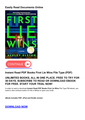Instant Read PDF Books First Lie Wins را به صورت رایگان دانلود کنید