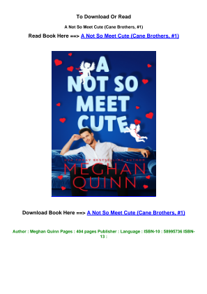 Télécharger LINK Download EPub A Not So Meet Cute Cane Brothers  1 pdf By Meghan Quinn.pdf gratuitement