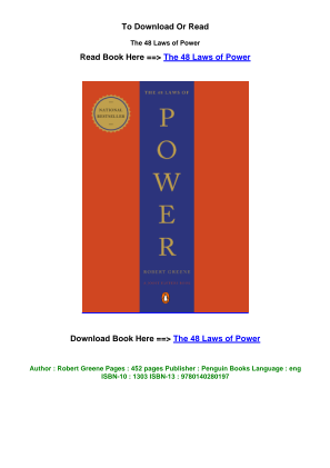 Télécharger LINK epub download The 48 Laws of Power pdf By Robert Greene.pdf gratuitement
