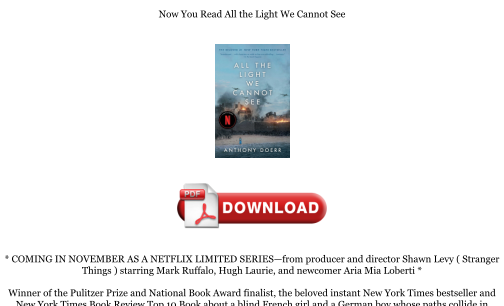Télécharger Download [PDF] All the Light We Cannot See Books gratuitement