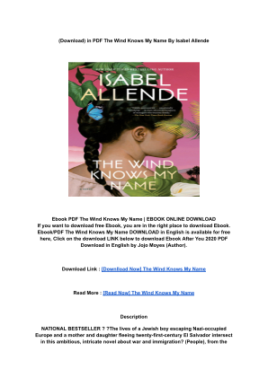 Descargar (DOWNLOAD) PDF The Wind Knows My Name By _ (Isabel Allende).pdf gratis