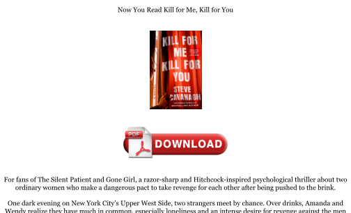 Descargar Download [PDF] Kill for Me, Kill for You Books gratis