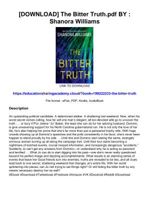 Descargar [DOWNLOAD] The Bitter Truth.pdf BY : Shanora Williams gratis