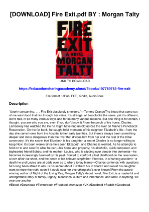 Télécharger [DOWNLOAD] Fire Exit.pdf BY : Morgan Talty gratuitement
