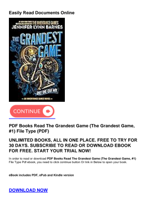 Descargar PDF Books Read The Grandest Game (The Grandest Game, #1) gratis