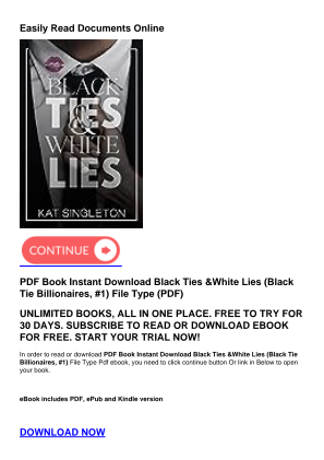 Download PDF Book Instant Download Black Ties & White Lies (Black Tie Billionaires, #1) for free