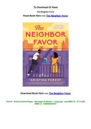 Télécharger LINK DOWNLOAD EPUB The Neighbor Favor pdf By Kristina Forest.pdf gratuitement