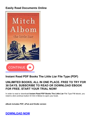 Télécharger Instant Read PDF Books The Little Liar gratuitement