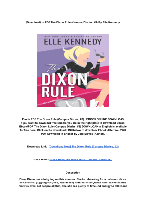 Unduh (DOWNLOAD) (PDF) The Dixon Rule (Campus Diaries, #2) By _ (Elle Kennedy).pdf secara gratis