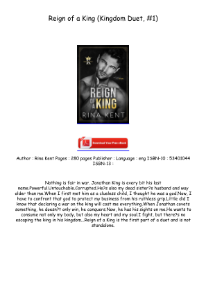 Download Read [EPUB/PDF] Reign of a King (Kingdom Duet, #1) Full Page for free