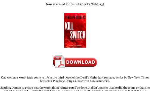 Télécharger Download [PDF] Kill Switch (Devil's Night, #3) Books gratuitement