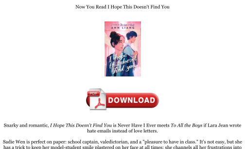 Unduh Download [PDF] I Hope This Doesn't Find You Books secara gratis