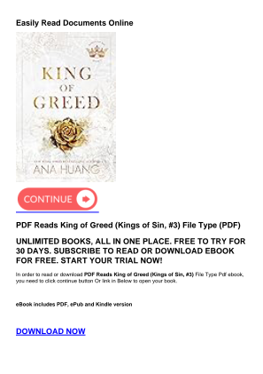 Baixe PDF Reads King of Greed (Kings of Sin, #3) gratuitamente
