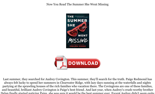 Descargar Download [PDF] The Summer She Went Missing Books gratis