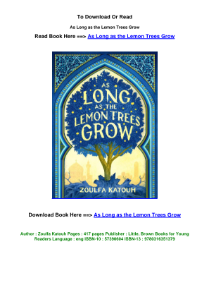 LINK DOWNLOAD epub As Long as the Lemon Trees Grow pdf By Zoulfa Katouh.pdf را به صورت رایگان دانلود کنید