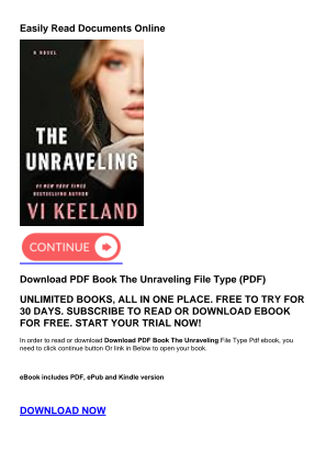 Download Download PDF Book The Unraveling for free