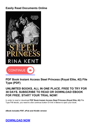 Descargar PDF Book Instant Access Steel Princess (Royal Elite, #2) gratis