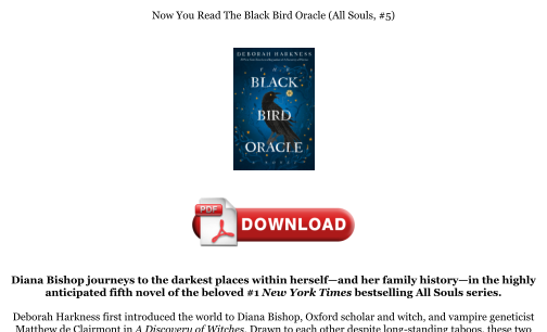 Télécharger Download [PDF] The Black Bird Oracle (All Souls, #5) Books gratuitement