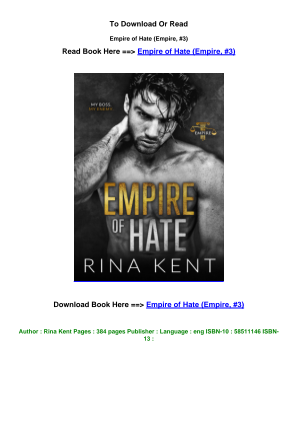 Download LINK download ePub Empire of Hate Empire  3 pdf By Rina Kent.pdf for free
